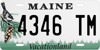 ME license plate 4346TM