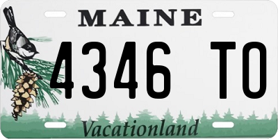 ME license plate 4346TO