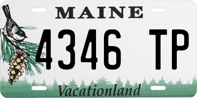 ME license plate 4346TP