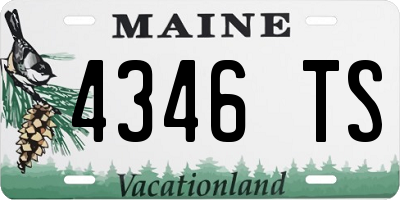 ME license plate 4346TS