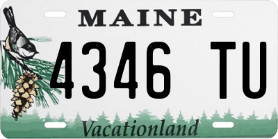 ME license plate 4346TU