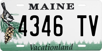 ME license plate 4346TV