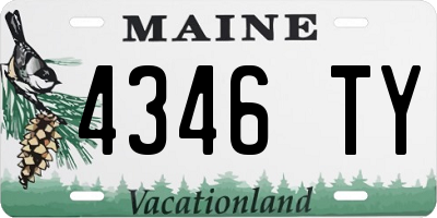 ME license plate 4346TY