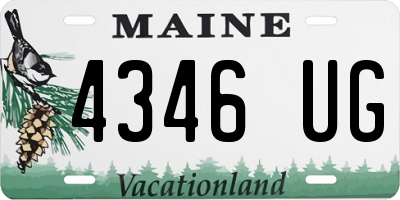 ME license plate 4346UG