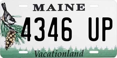 ME license plate 4346UP
