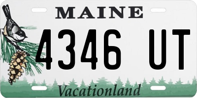 ME license plate 4346UT