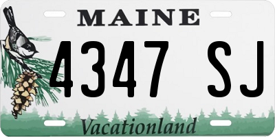 ME license plate 4347SJ