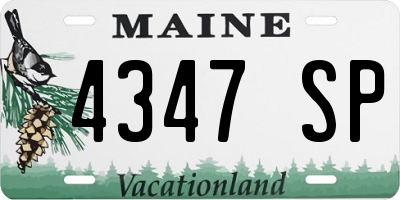 ME license plate 4347SP