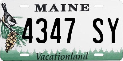ME license plate 4347SY