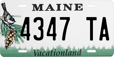 ME license plate 4347TA