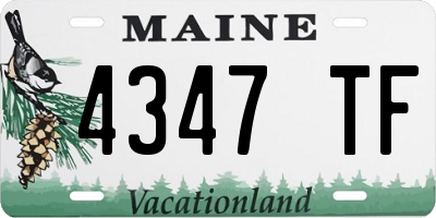 ME license plate 4347TF