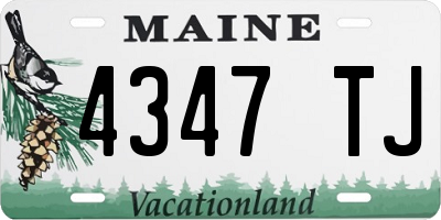 ME license plate 4347TJ