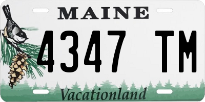 ME license plate 4347TM