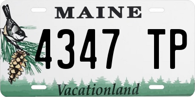 ME license plate 4347TP