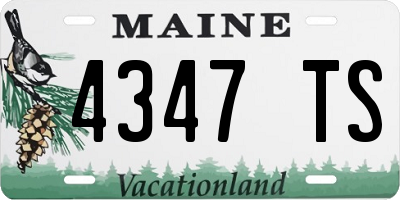 ME license plate 4347TS