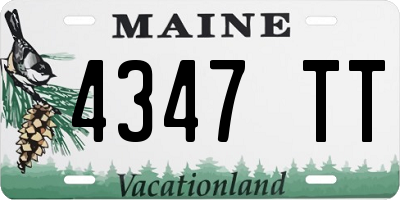 ME license plate 4347TT