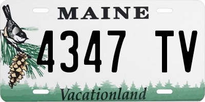 ME license plate 4347TV