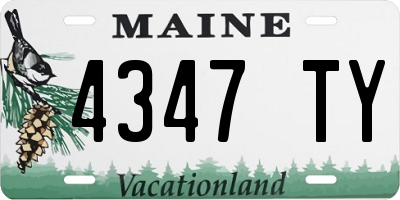 ME license plate 4347TY