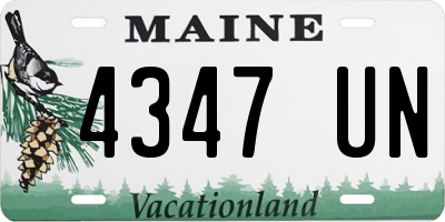 ME license plate 4347UN