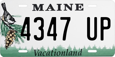 ME license plate 4347UP