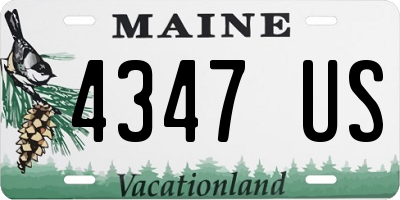 ME license plate 4347US