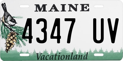 ME license plate 4347UV