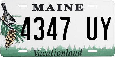 ME license plate 4347UY