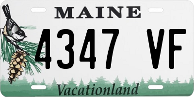 ME license plate 4347VF