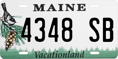 ME license plate 4348SB