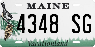 ME license plate 4348SG
