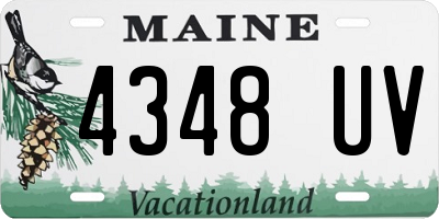 ME license plate 4348UV