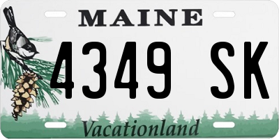ME license plate 4349SK