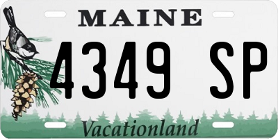 ME license plate 4349SP