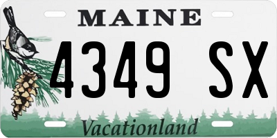 ME license plate 4349SX