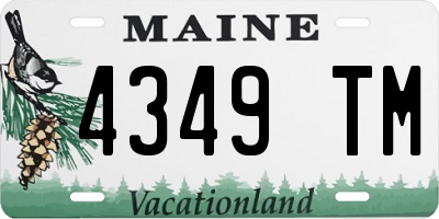 ME license plate 4349TM
