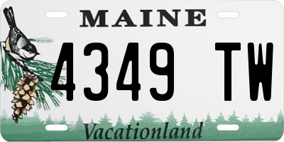 ME license plate 4349TW