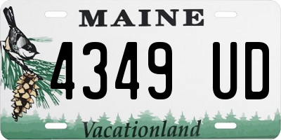 ME license plate 4349UD