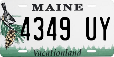 ME license plate 4349UY