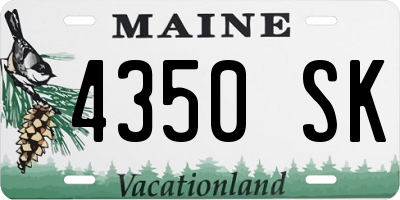 ME license plate 4350SK