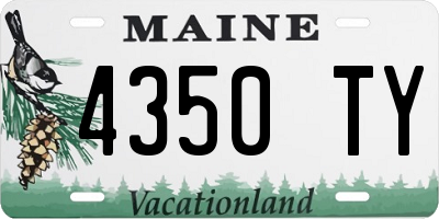 ME license plate 4350TY