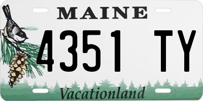 ME license plate 4351TY