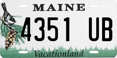 ME license plate 4351UB