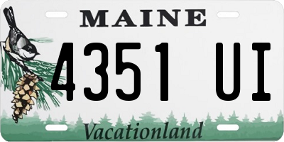 ME license plate 4351UI