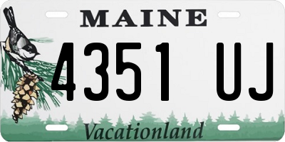 ME license plate 4351UJ