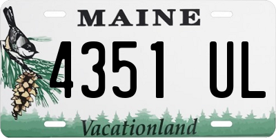 ME license plate 4351UL