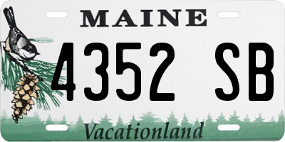 ME license plate 4352SB
