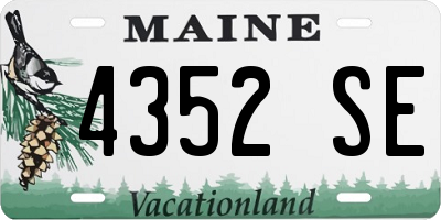 ME license plate 4352SE