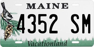 ME license plate 4352SM