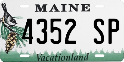 ME license plate 4352SP