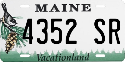 ME license plate 4352SR